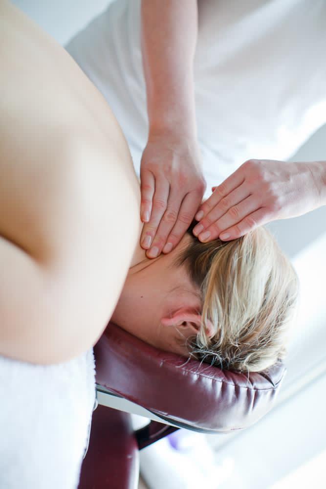 person getting indian head massage
